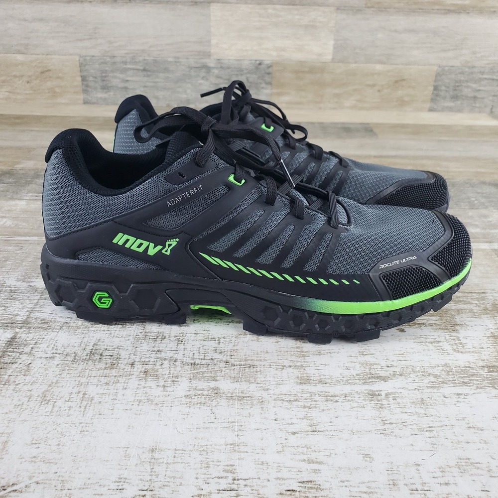 Inov-8 Roclite Ultra G 320 Shoes Mens 11.5 Black Green Hiking Sneakers